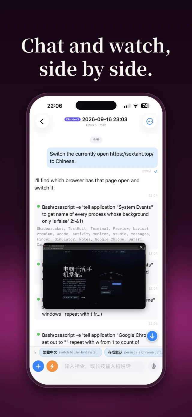 Chat and watch, side by side
