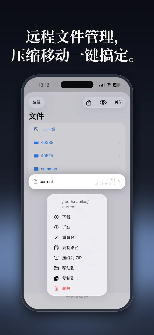 远程文件管理，压缩移动一键搞定